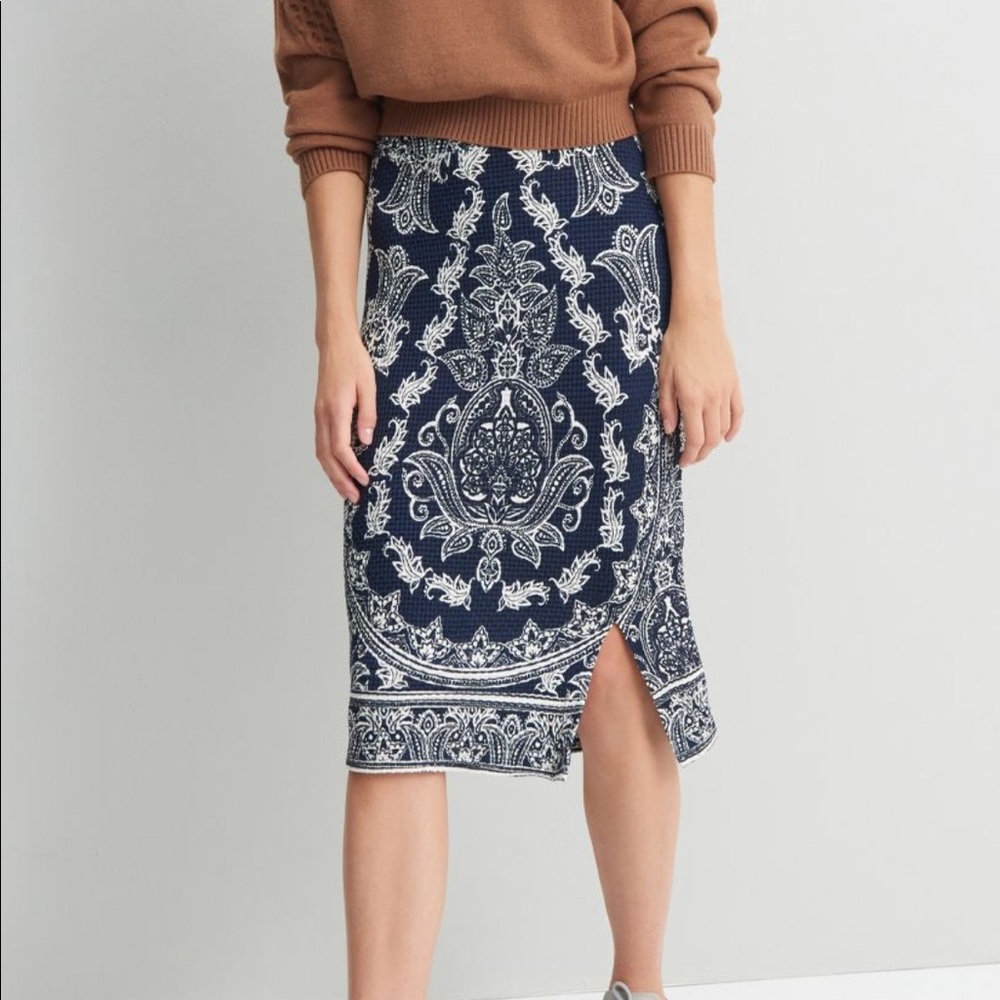 Anthropologie Farm Rio Kaylee Knit Midi Skirt